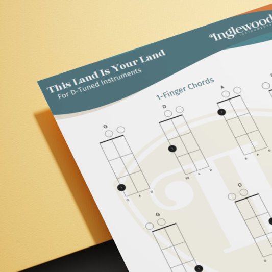 "This Land is Your Land" Dulcimer Guitar TAB Chord Guide