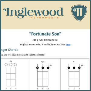"Fortunate Son" Dulcimer Guitar Chord Guide