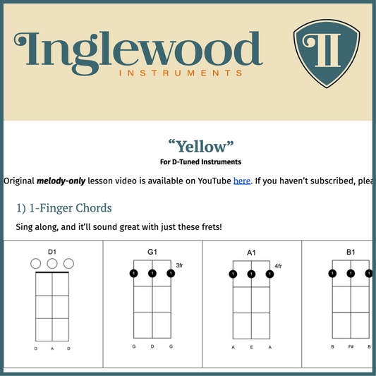 "Yellow" Dulcimer TAB Guitar Chord Guide