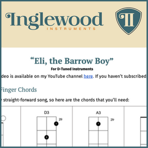"Eli, the Barrow Boy" Dulcimer TAB Chord Guide