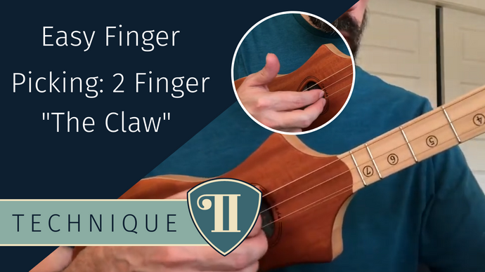 "2-Finger Claw" - Fingerpicking on Seagull Merlin Dulcimer (G or D)