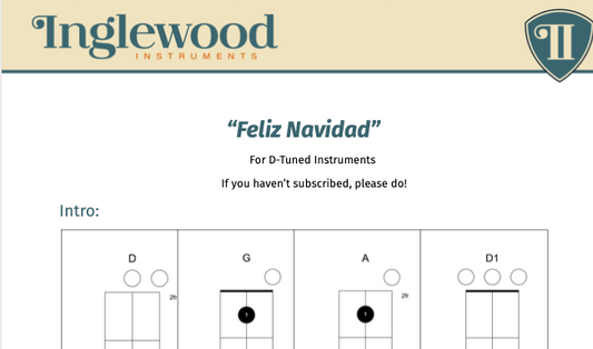 "Feliz Navidad" Dulcimer TAB Chord Guide
