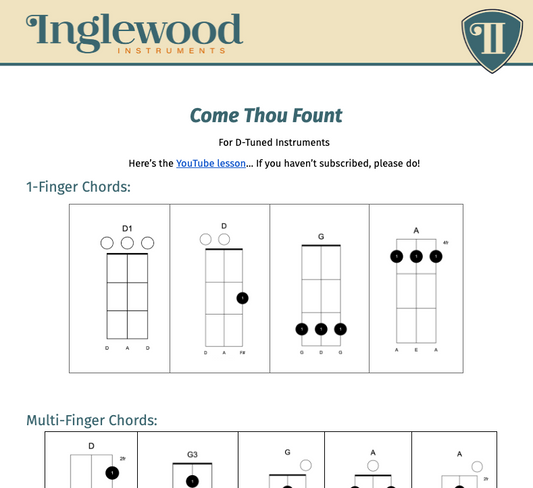 "Come Thou Fount" Dulcimer TAB & Chord Guide w/ Lyrics