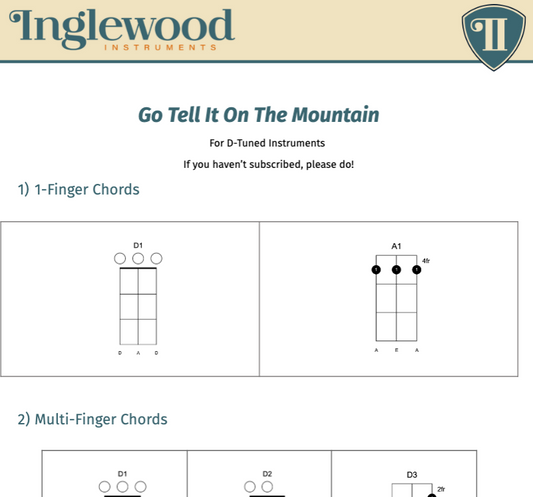 "Go Tell It On The Mountain" TAB w/ Chords & Lyrics