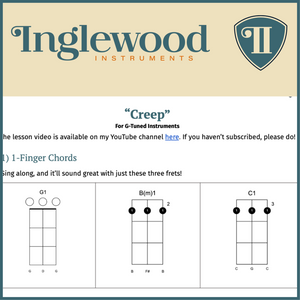 "Creep" Dulcimer TAB Chord Guide