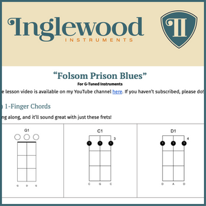 "Folsom Prison Blues" Dulcimer TAB Chord Guide