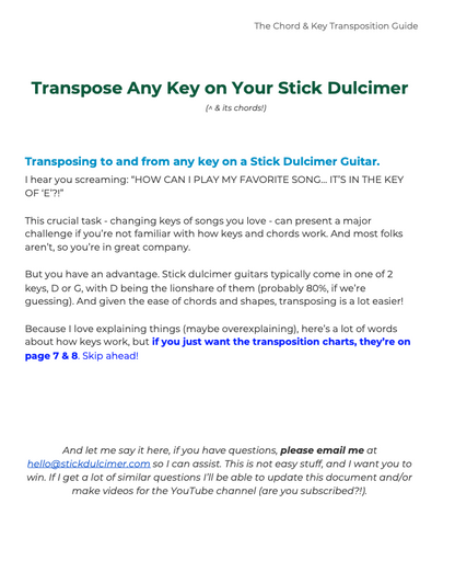 Dulcimer Key Change Guide