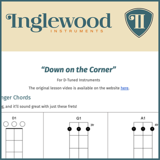"Down on the Corner" Dulcimer TAB Chord Guide