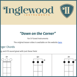 "Down on the Corner" Dulcimer TAB Chord Guide