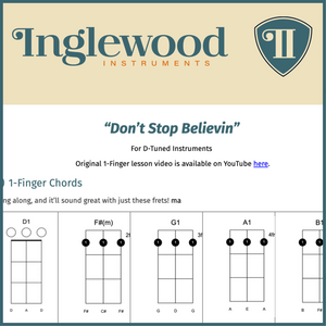 "Don't Stop Believin" Dulcimer TAB Chord Guide