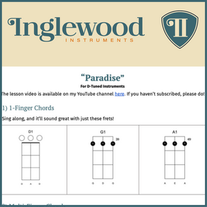 "Paradise" Dulcimer TAB Chord Guide