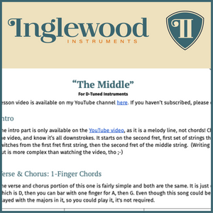 "The Middle" Dulcimer TAB Chord Guide