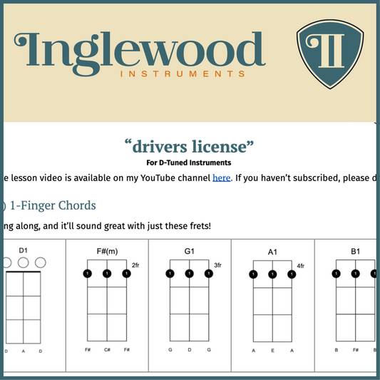 "drivers license" Dulcimer TAB Chord Guide