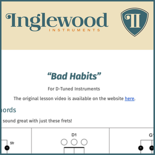 "Bad Habits" Dulcimer TAB Chord Guide