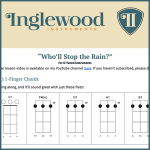 "Who'll Stop the Rain?" Dulcimer TAB Chord Guide