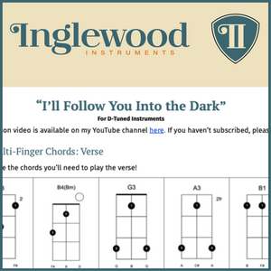 "I'll Follow You Into the Dark" Dulcimer TAB Chord Guide