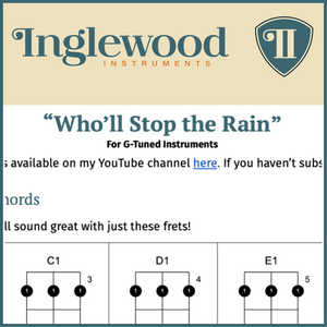 "Who'll Stop the Rain?" (in G) Dulcimer TAB Chord Guide